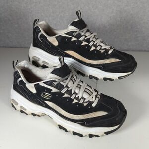 Skechers D Lites 11930E Black White‎ Casual Shoes Sneakers Women's Size 10